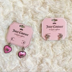 (NWT) Two Pairs of Pink Juicy Couture Earrings Girly Aesthetic Y2k Super Cute